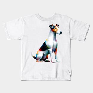 Colorful Smooth Fox Terrier in Artistic Splash Style Kids T-Shirt